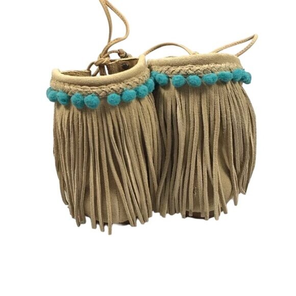 Schutz 9.5 suede fringed sandals tan - Picture 4 of 7